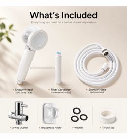 Premium filtered dog shower attachment with high-pressure handheld sprayer.