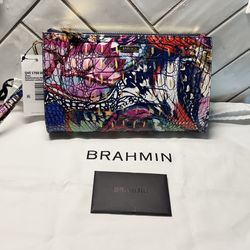 Brahmin Melbourne Wristlet Clutch Multicolor Croc Embossed Leather NWT