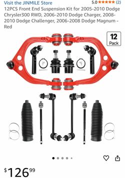 12PCS Front End Suspension Kit for 2005-2010 Dodge Chrysler300 RWD, 2006-2010 Dodge Charger, 2008-2010 Dodge Challenger, 2006-2008 Dodge Magnum - Red