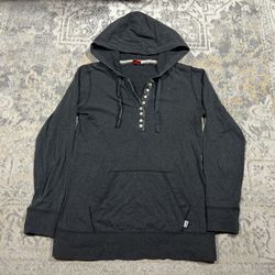 PUMA Women’s Gray Long Sleeve Button Neck Hoodie Size S 