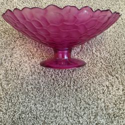 Fuchsia Pink Glass Bowl 