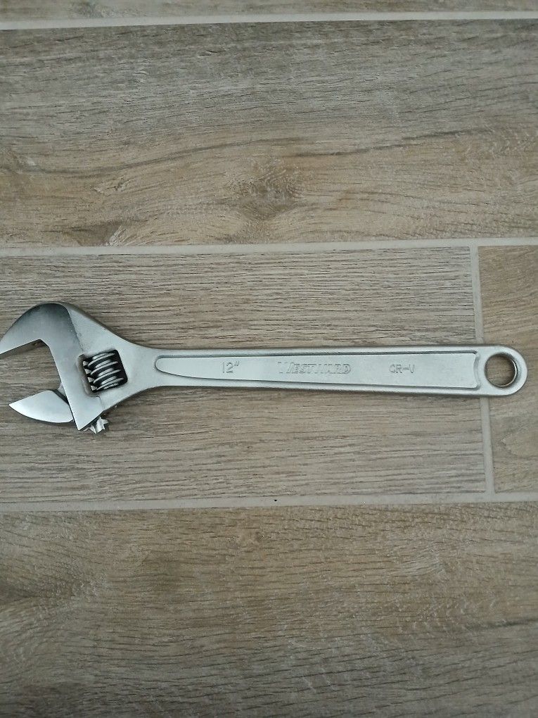 Westward 12 Inch Adjustable Wrench