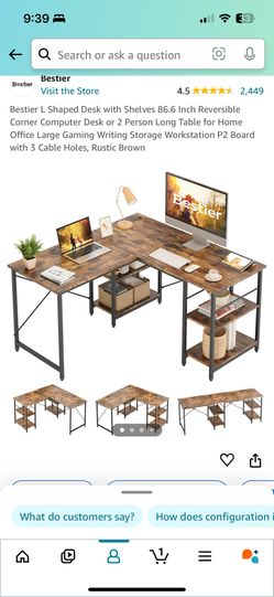 L Shaped Or Two Person Desk (new in box)