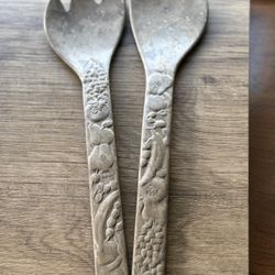 VTG Wilton Armetale Fruit Cast Aluminum Metal Fork Spoon Salad Serving Set