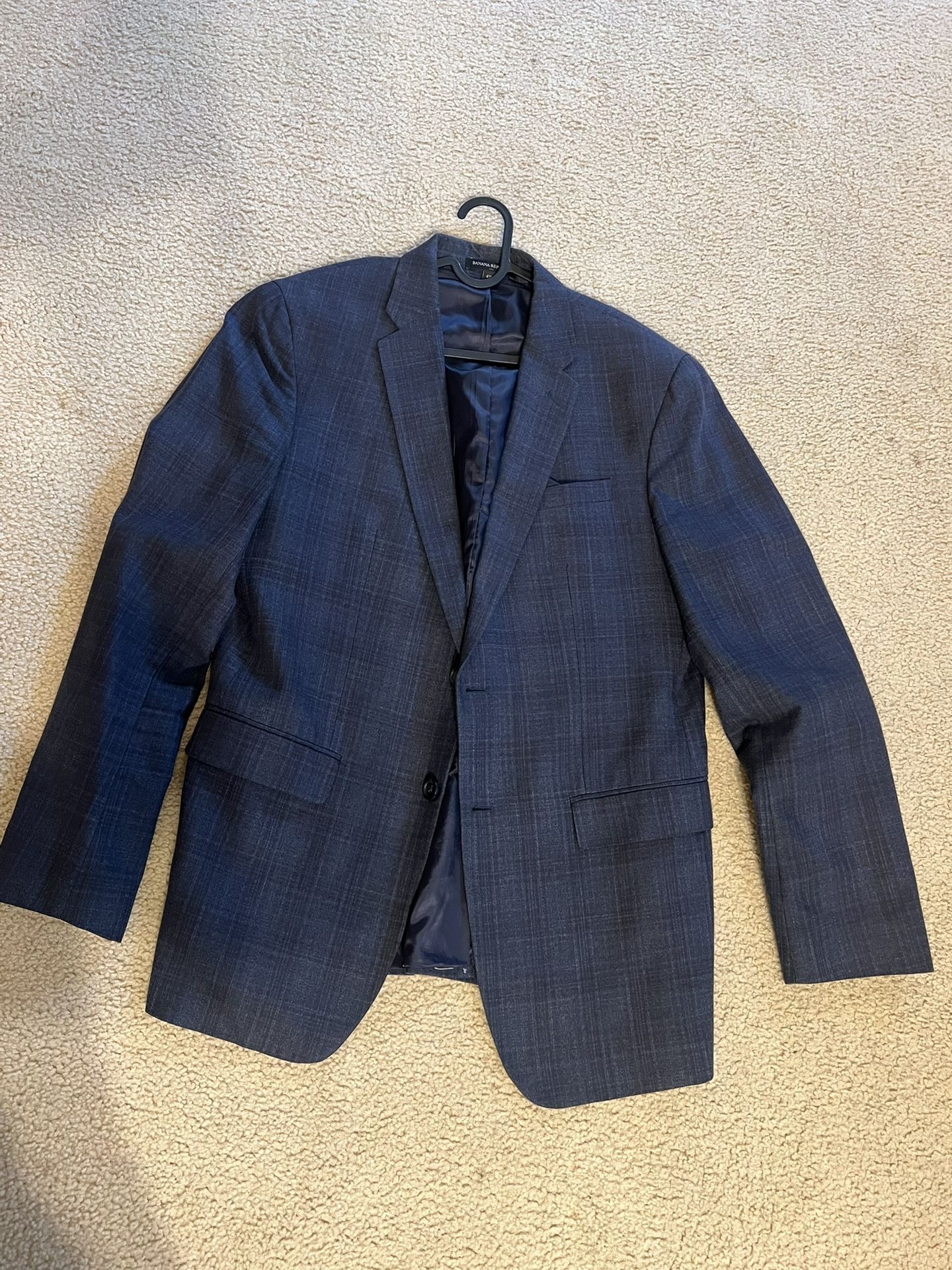 Dress Jacket Banana Republic 42L Navy Blue Pattern