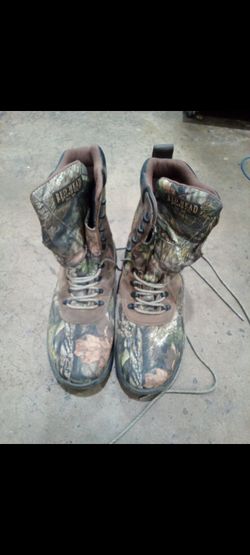Camo camping boots 10.5