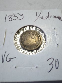 1853 Half Dime VG