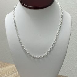 18” 925 Silver Fancy Paper Clip Necklace