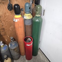 oxygen and acetylene tanks