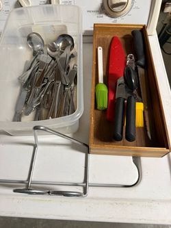 LOT Kitchen Utensils Knives Spoons Cookbook Holder ALL FOR