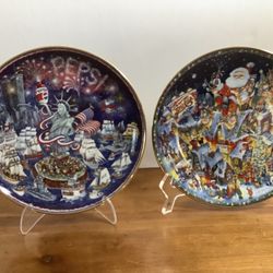 2 FRANKLIN MINT DECORATIVE PEPSI COLA PLATES HEIRLOOM COLLECTION 
