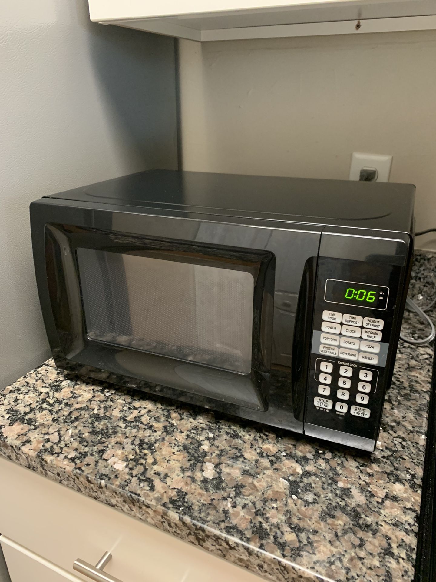 700 Watts Black Microwave