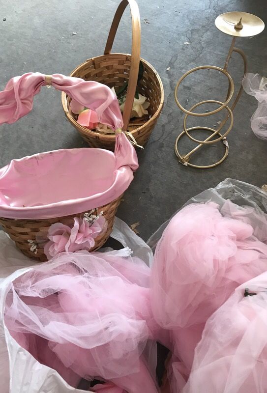Pink and gold quinceanera stuff
