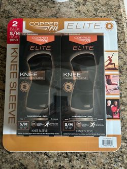 Copper Fit Elite Knee Compression Sleeve 2-Pack S/M