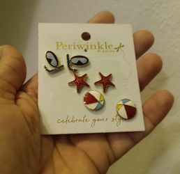 3 Pack Beach Themed Stud Earrings! Great Stocking Stuffer