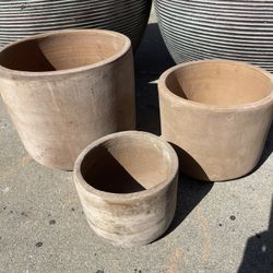 Chocolate Terracotta Pots-Brown Terracotta Planters ($45 set of 3)
