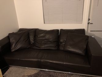 Leather dark brown Leather couch