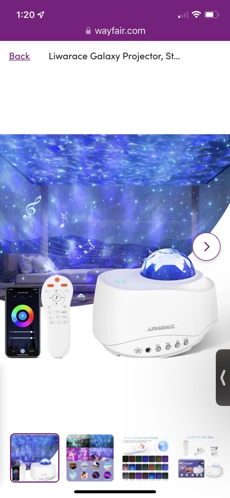 Liwarace Galaxy Projector 