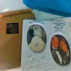 Brand new - Russ 25th Anniversary Porcelain 8x8  Frame 