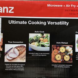 Galanz 0.9 Cu ft Air Fry Countertop Microwave, 900 Watts, Stainless Steel,  New 