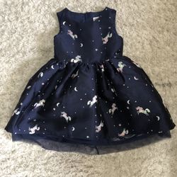 Navy blue unicorn dress size 3/4