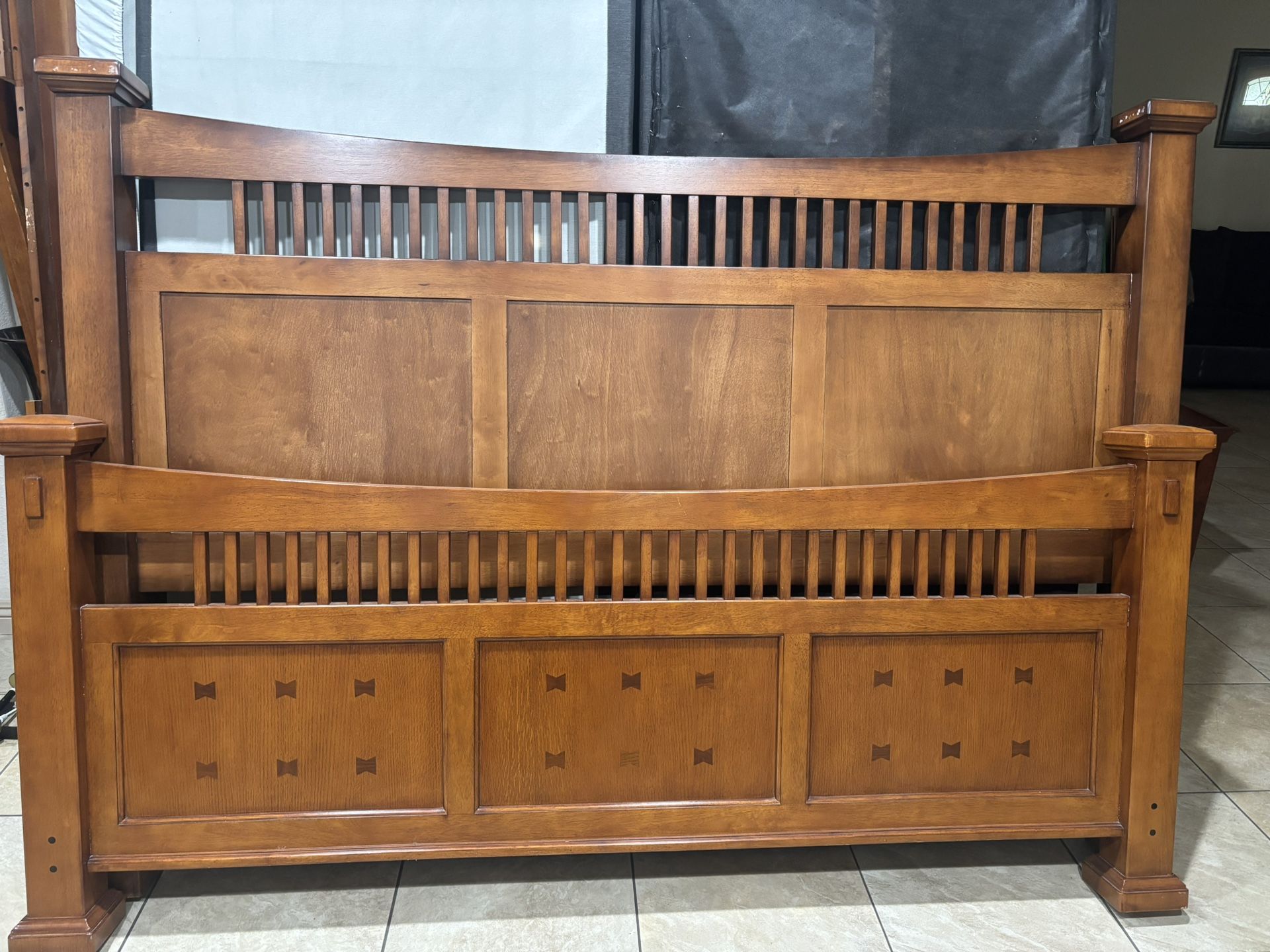 California king Bed Frame, Box Spring And Mattress