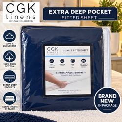 Linens Extra Deep Pocket Fitted Sheet
