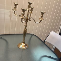 GOLD CANDELABRA 23.5” H