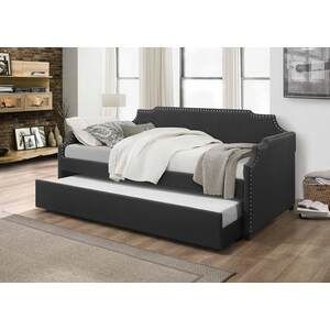 Brand new dark gray or khaki twin daybed with twin trundle (81.89 x 42.13 x 36.81 in. H)