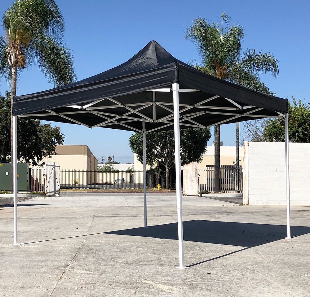 New $90 Black 10x10 Ft Outdoor Ez Pop Up Wedding Party Tent Patio Canopy Sunshade Shelter w/ Bag