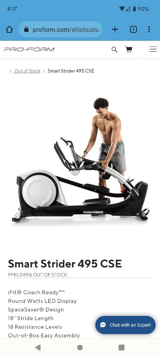 Proform best sale 495 elliptical