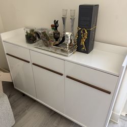 White and Brown Wood Storage Cabinet/Sideboard 