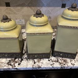 Decorative Ceramic Canisters - Like New!