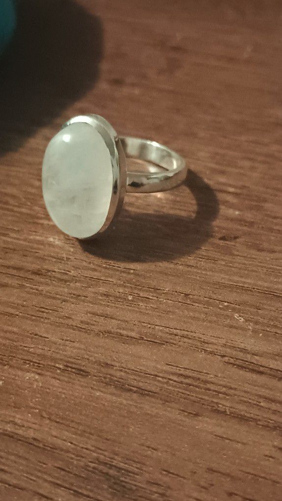 Sterling Silver 925 Stamped Moonstone Ring