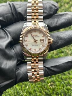 Seiko Ladyjust TwoTone Rose Gold Mother Of Pearl Diamond