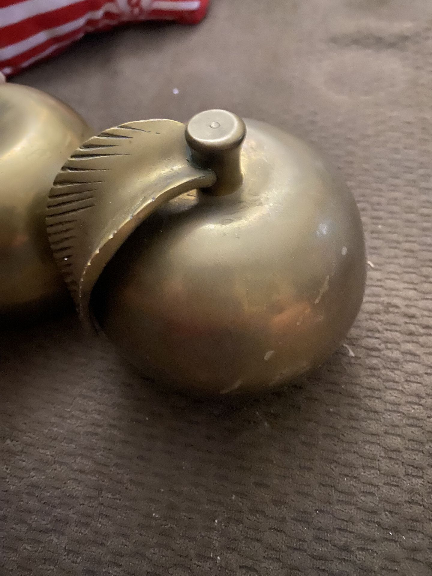 Mid-century modern MCM brass Apple paperweight