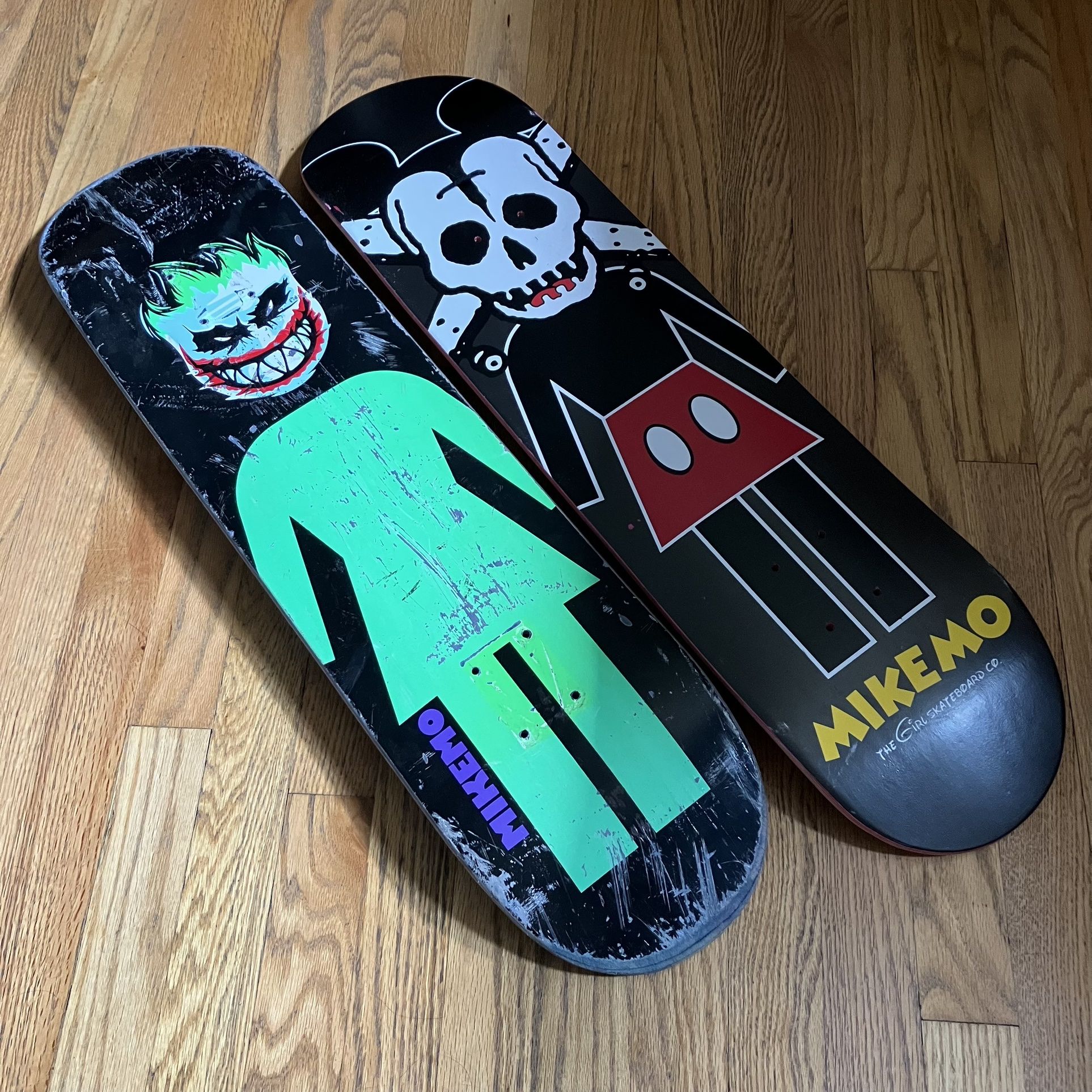 2) Vintage Girl Skateboard Decks Joker DC Minnie Mouse Disney Rare