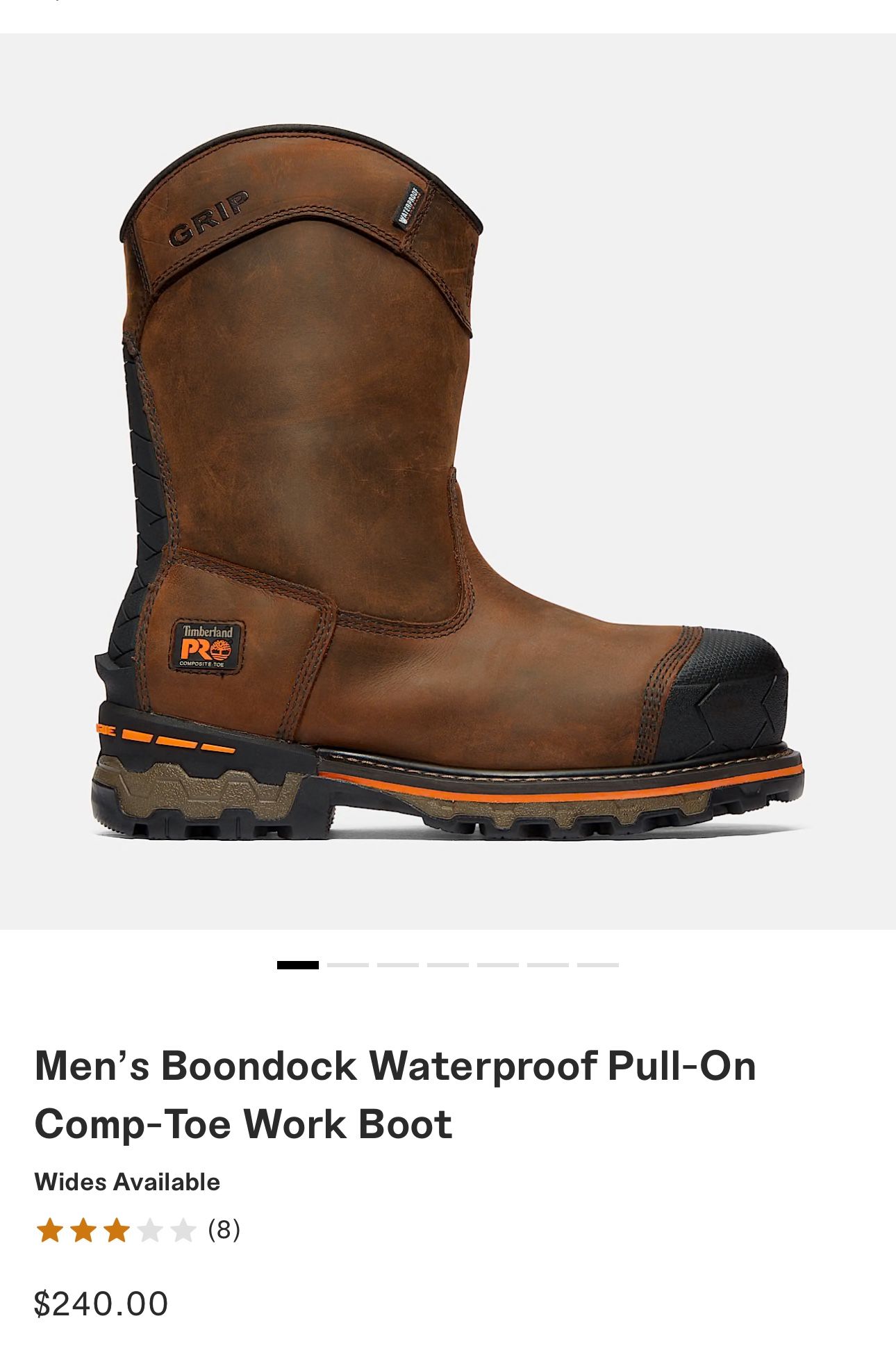 Timberland Pro Men's Boondock Waterproof Pull-On Comp-Toe Work Boot