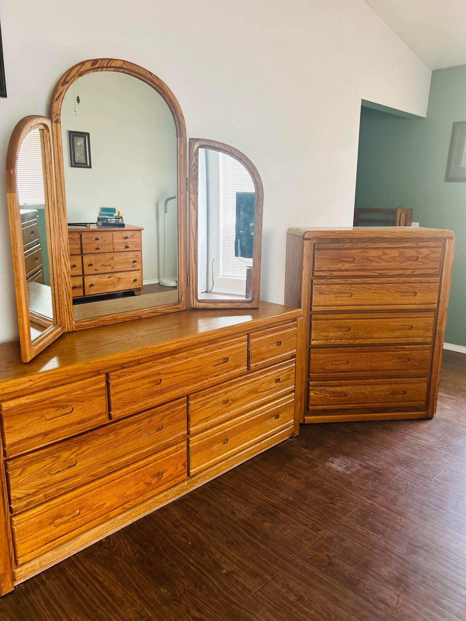 Dresser With Mirror  and Chest Of Drawers  Will Consider Selling Separately