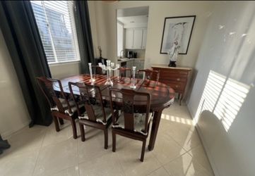 Rosewood Asian Dining Table Set