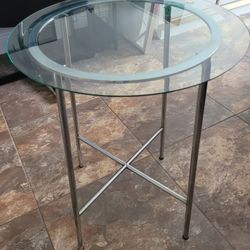 Round Glass Top Side Table