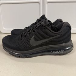 Size 8.5 Nike Air Max 2017 Shoes Triple Black Men's Sneaker Shoes