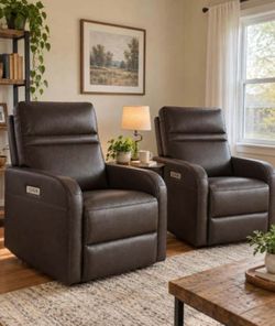 NEW Costco Gilman Creek Leather Power Recliners - Pair - $600