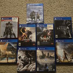 Playstation 4 Games Bundle GOW Ragnarok, Bloodborne, Ghost Of Tsushima,  Nioh & More