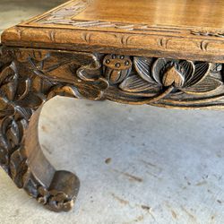 Exquisitely Ornately Carved Wood Coffee Table