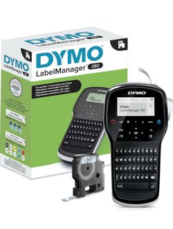 Label Maker LabelManager 280 Rechargeable Portable Label Maker Easy-to-Use One-Touch Smart Keys QWERTY Keyboard PC and Mac Connectivity For Home & Off