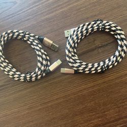 New 2 Pieces USB-A to USB Charging Cables