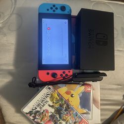 Nintendo switch used good condition bundle with 2 games and dock port