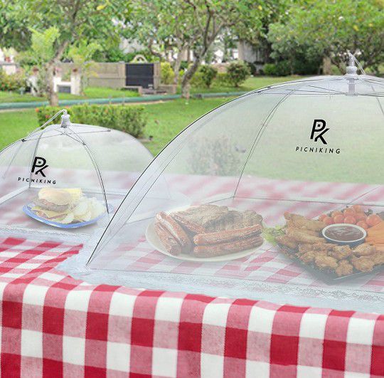 (3 Pack) PicniKing Picnic Food Covers for Outside | Food Tents/Food Covers for Outdoors Mesh Screen | Outdoor Food Covers to Keep Bugs Away Mesh