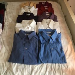 Men’s Van-Heusen Size 17 34/35 Wrinkle Free Business Or Dress 10 Shirts